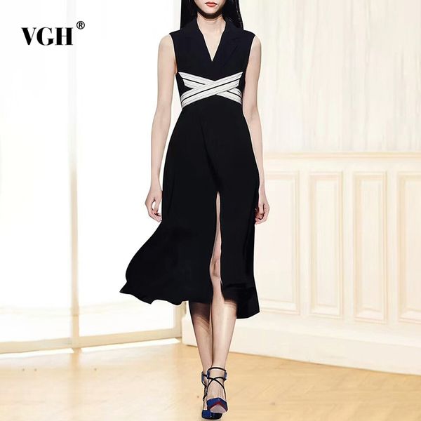 vgh elegant dress for women v neck sleeveless cross bandage high waist sides split midi dresses female fashion new clothing 210421, Black;gray
vgh elegant dress for women v neck sleeveless cross bandage high waist sides split midi dresses female fashion new clothing 210421, Black;gray