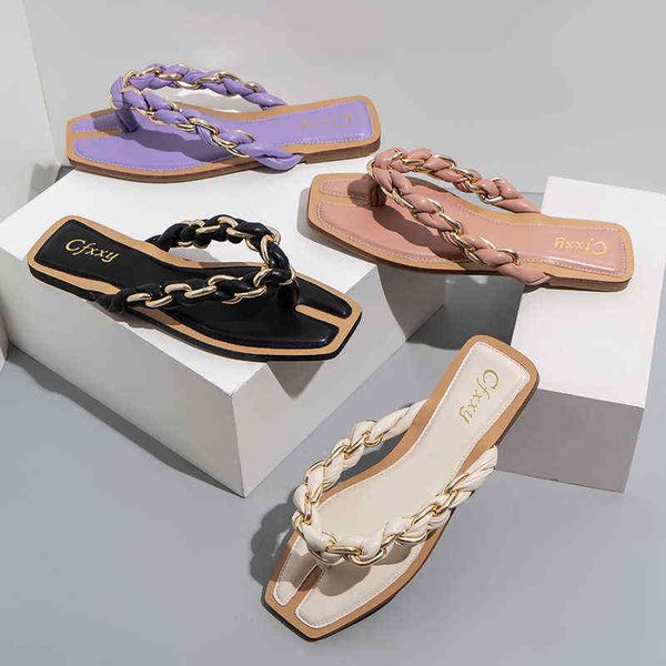 slippers flip flops feminino europeu americano novo estilo feminino corrente cabea quadrada cor correspondncia pitada plana sandlias de prai, Black
slippers flip flops feminino europeu americano novo estilo feminino corrente cabea quadrada cor correspondncia pitada plana sandlias de prai, Black