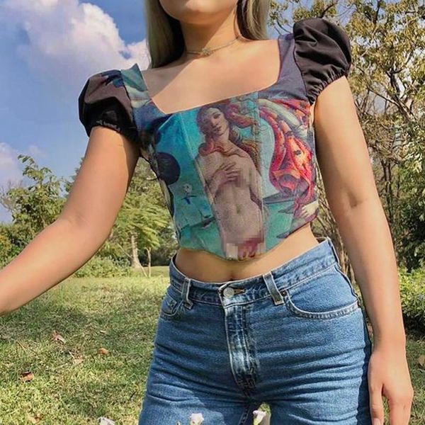 women's t-shirt y2k angel printed 90s women summer casual puff sleeve cardigan fashion printing back zipper exposed navel streetwear, White
women's t-shirt y2k angel printed 90s women summer casual puff sleeve cardigan fashion printing back zipper exposed navel streetwear, White