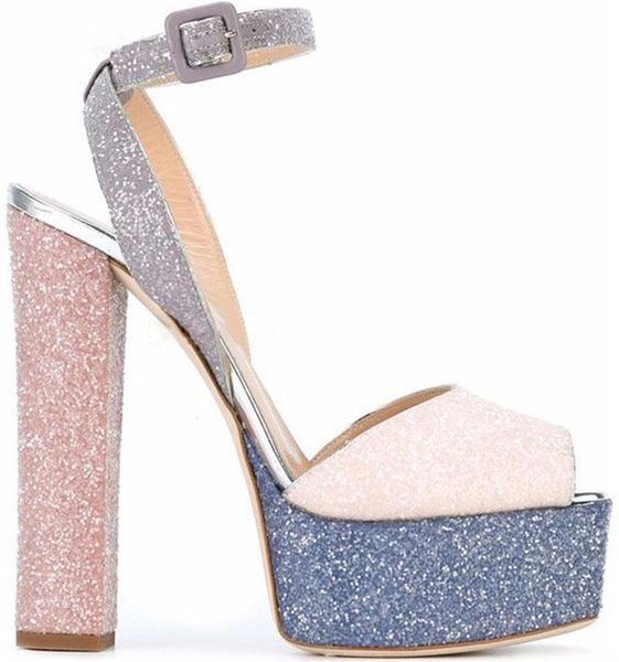 charming women peep toe sequined high platform sandals ankle strap chunky super heels wedding shoes club, Black
charming women peep toe sequined high platform sandals ankle strap chunky super heels wedding shoes club, Black