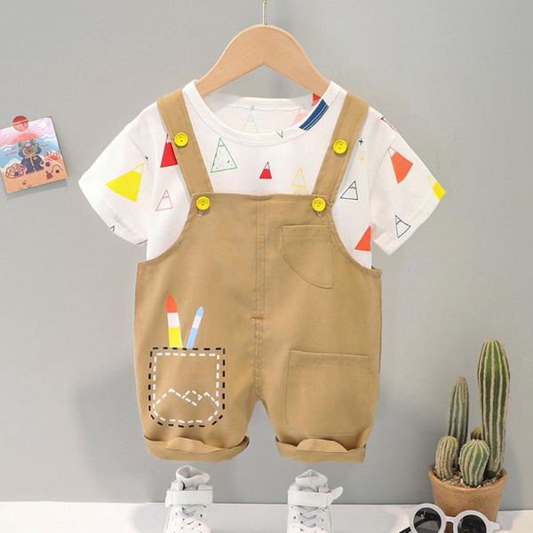 clothing sets casual summer boys 2pcs clothes set infants baby kids children short sleeve printed t-shirt+overalls shorts pants s12527, White
clothing sets casual summer boys 2pcs clothes set infants baby kids children short sleeve printed t-shirt+overalls shorts pants s12527, White