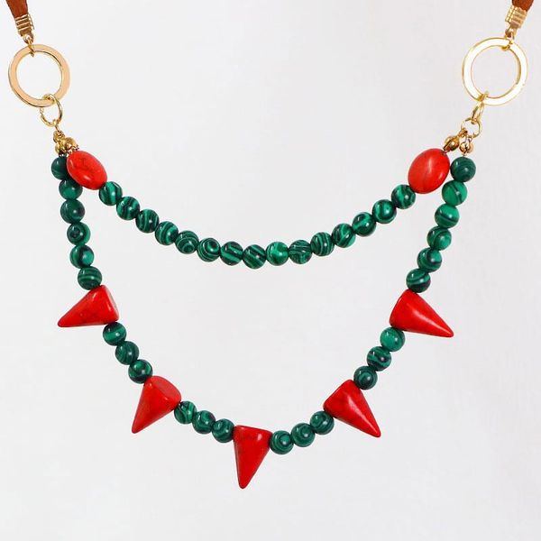 chains say malachite beads triangle shaped red turquoises stone charm layered necklaces pendant pure handmade rope necklace for women, Silver
chains say malachite beads triangle shaped red turquoises stone charm layered necklaces pendant pure handmade rope necklace for women, Silver