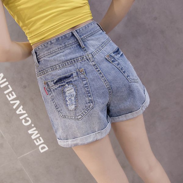 women's high waist holed jeans shorts summer big size fat mm wide leg loose and thin a-line pants students, White;black
women's high waist holed jeans shorts summer big size fat mm wide leg loose and thin a-line pants students, White;black