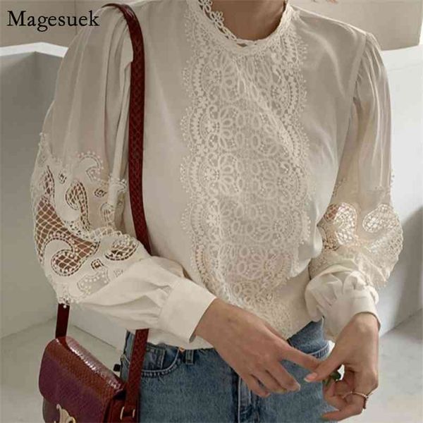 spring vinatge white blouse women lace o-neck loose solid shirts for crochet hollw out lantern sleeve shirt 12620 210512
spring vinatge white blouse women lace o-neck loose solid shirts for crochet hollw out lantern sleeve shirt 12620 210512
