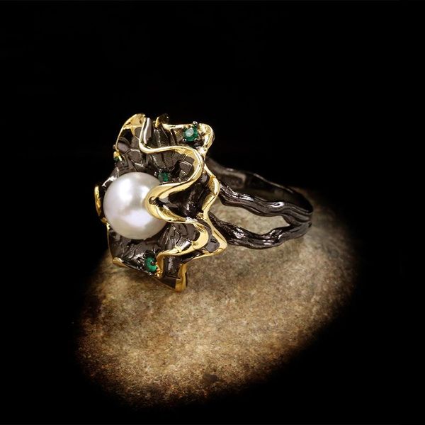High-end Elegant Natural Baroque Pearl Flower Ring 925 Silver Ladies Jewelry Party Classic Bridal Birthday Gift Cluster Rings, Golden;silver
High-end Elegant Natural Baroque Pearl Flower Ring 925 Silver Ladies Jewelry Party Classic Bridal Birthday Gift Cluster Rings, Golden;silver
