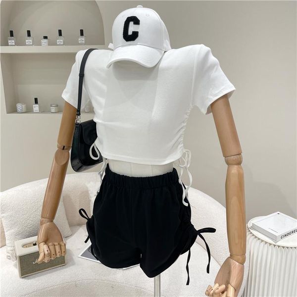 women's tracksuits niche design summer 2021 drawstring slim short t-shirt + loose high waist wide leg pants casual two-piece set, Gray
women's tracksuits niche design summer 2021 drawstring slim short t-shirt + loose high waist wide leg pants casual two-piece set, Gray