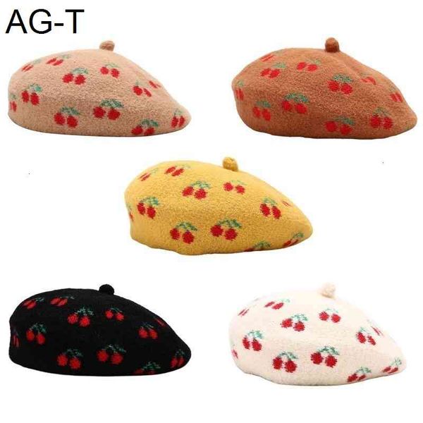 women cute cherry fruit print faux wool beret cap vintage newsboy painter hat, Blue;gray
women cute cherry fruit print faux wool beret cap vintage newsboy painter hat, Blue;gray