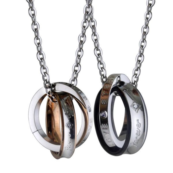design jewelry lucky double ring necklace men's and women's workers' couple pendant titanium steel diamond accessories stn390, Silver
design jewelry lucky double ring necklace men's and women's workers' couple pendant titanium steel diamond accessories stn390, Silver