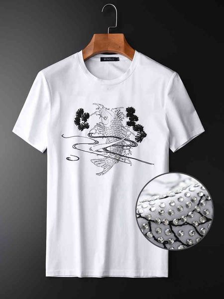 tee shirt shirt handmade beaded man t shirt summer short sleeve round collar carp embroidered men tees plus size m xl 2xl 3xl 4xl, White;black
tee shirt shirt handmade beaded man t shirt summer short sleeve round collar carp embroidered men tees plus size m xl 2xl 3xl 4xl, White;black
