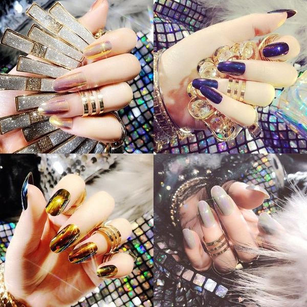 false nails 24pcs/box fashion wearable fake finished bright color nail sticker art symphony light change mirror, Red;gold
false nails 24pcs/box fashion wearable fake finished bright color nail sticker art symphony light change mirror, Red;gold