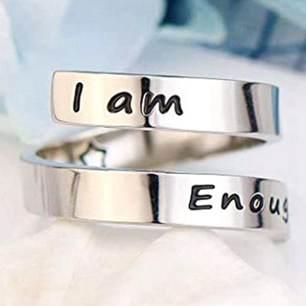 cluster rings fashion titanium steel rose gold ring i am enough awareness inspirational daily reminder jewelry strength gifts, Golden;silver
cluster rings fashion titanium steel rose gold ring i am enough awareness inspirational daily reminder jewelry strength gifts, Golden;silver