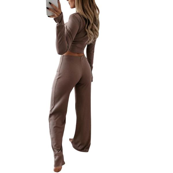 women's two piece pants solid color long sleeve pullover casual half high collar crop spring autumn elastic waist pant classic women kn, White
women's two piece pants solid color long sleeve pullover casual half high collar crop spring autumn elastic waist pant classic women kn, White