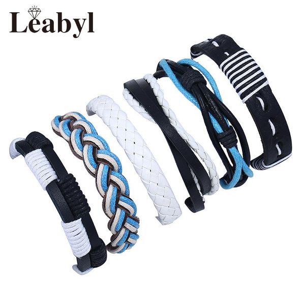 tennis leabyl classic retro braided cow leather wrap vintage bracelet set blue & white diy handmade rope strap punk jewelry, Golden;silver
tennis leabyl classic retro braided cow leather wrap vintage bracelet set blue & white diy handmade rope strap punk jewelry, Golden;silver