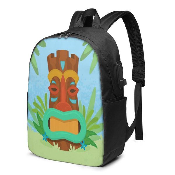 backpack school laptiki mask with palm leaves 17 inch travel multi usb charger bag 
backpack school laptiki mask with palm leaves 17 inch travel multi usb charger bag