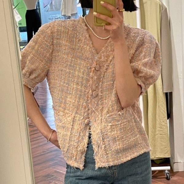 women's jackets small fragrance women tweed jacket coat 2021 summer korean chic vintage ladies button silm woolen coats stree, Black;brown
women's jackets small fragrance women tweed jacket coat 2021 summer korean chic vintage ladies button silm woolen coats stree, Black;brown