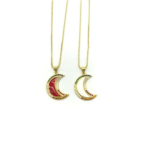 pendant necklaces 5pcs/lot gold color drop oil moon shape necklace rainbow cz fashion jewelry for women, Silver
pendant necklaces 5pcs/lot gold color drop oil moon shape necklace rainbow cz fashion jewelry for women, Silver