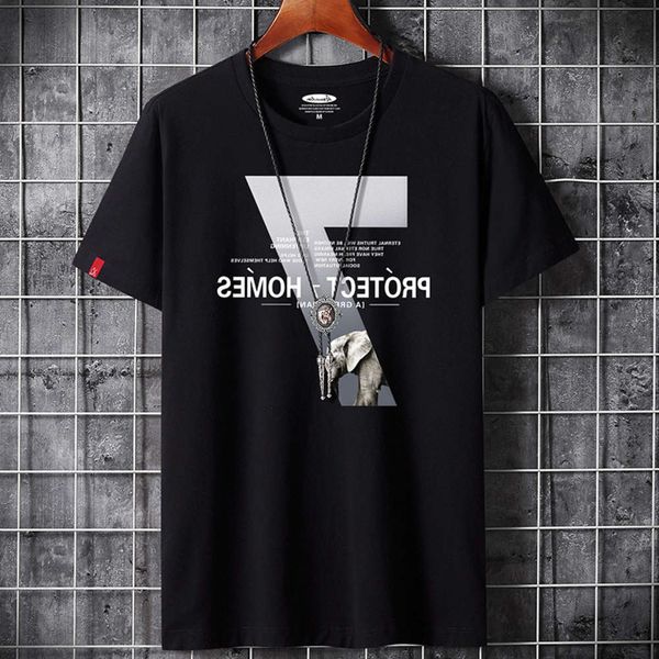 men's shirt short t-shirt summer men's half sleeve leisure brand trend with oversized top, White;black
men's shirt short t-shirt summer men's half sleeve leisure brand trend with oversized top, White;black