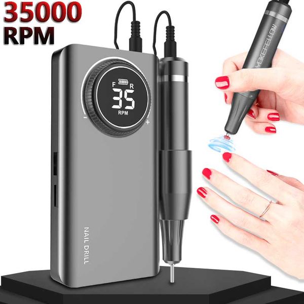 nail drill machine 35000 rpm rechargeable nail gel polisher for manicure machine electric nail drill with full lcd display, Silver
nail drill machine 35000 rpm rechargeable nail gel polisher for manicure machine electric nail drill with full lcd display, Silver
