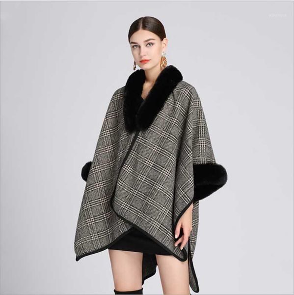 women's fur & faux europe and america in autumn winter rex collar shawl cloak ladies plus size knit cardigan woolen coat, Black
women's fur & faux europe and america in autumn winter rex collar shawl cloak ladies plus size knit cardigan woolen coat, Black