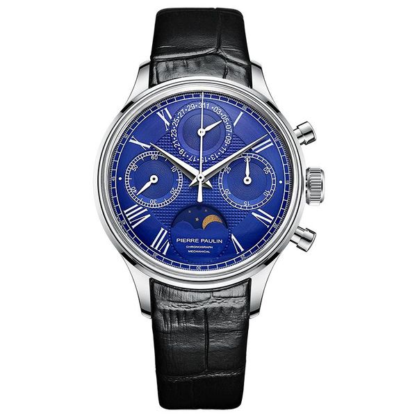 wristwatches merkur blue dial acrylic arched glass multi-function moon phase display seagull st19 hand winding movement men wristwatch, Slivery;brown
wristwatches merkur blue dial acrylic arched glass multi-function moon phase display seagull st19 hand winding movement men wristwatch, Slivery;brown