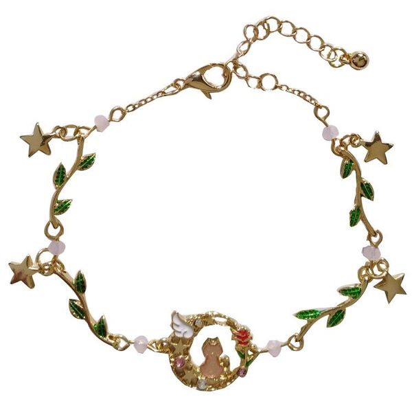 charm bracelets fashion girl sen green leaf cat bracelet sweet princess style jewelry simple female accessories, Golden;silver
charm bracelets fashion girl sen green leaf cat bracelet sweet princess style jewelry simple female accessories, Golden;silver