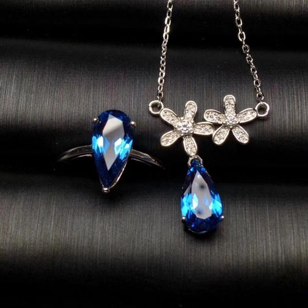 big water drop flower natural blue z gem ring necklace gemstone jewelry set 925 silver women party gift fine bracelet, earrings &, Black
big water drop flower natural blue z gem ring necklace gemstone jewelry set 925 silver women party gift fine bracelet, earrings &, Black