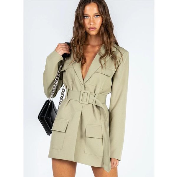 women's suits & blazers women blazer summer style long sleeved pocket belt suit female wild slim double breasted casual, White;black
women's suits & blazers women blazer summer style long sleeved pocket belt suit female wild slim double breasted casual, White;black