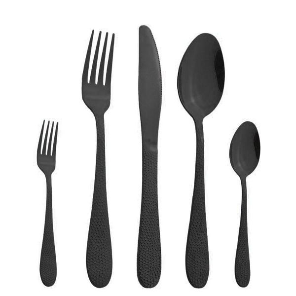2/4 set black cutlery stainless steel tableware dessert cake tea fork knife spoon flatware dinnerware kitchen sets 
2/4 set black cutlery stainless steel tableware dessert cake tea fork knife spoon flatware dinnerware kitchen sets