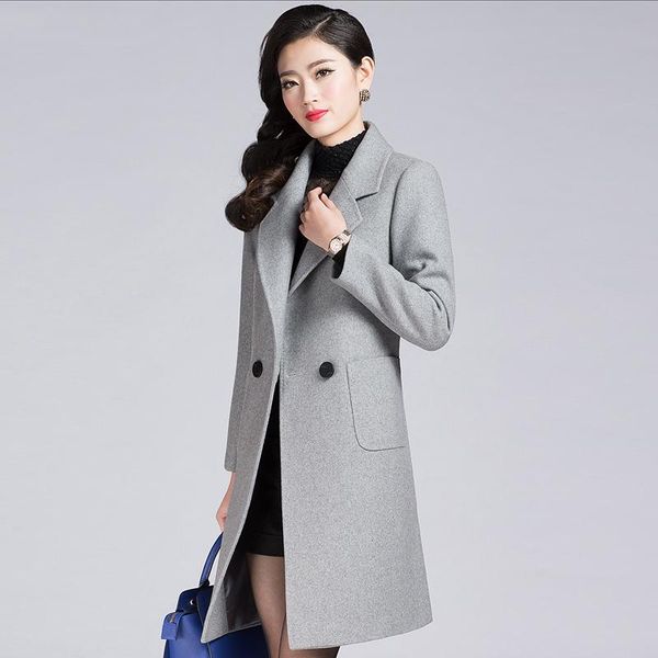 women's wool & blends winter coat women plus size jacket long woolen female woolens overcoat sobretudo casacas para mujer kj219, Black
women's wool & blends winter coat women plus size jacket long woolen female woolens overcoat sobretudo casacas para mujer kj219, Black
