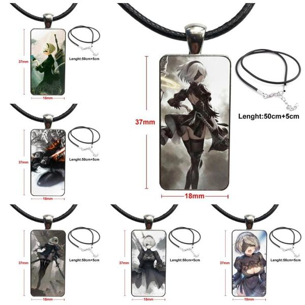 pendant necklaces for girls yorha no. 2 type b 2b nier automata jewelry with steel plated glass cabochon choker long rectangle necklace, Silver
pendant necklaces for girls yorha no. 2 type b 2b nier automata jewelry with steel plated glass cabochon choker long rectangle necklace, Silver