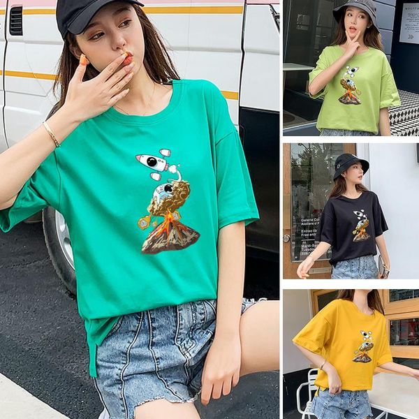 women's t-shirt choose female short-sleeved loose ladies korean student women clothing 2021 summer multicolor, White
women's t-shirt choose female short-sleeved loose ladies korean student women clothing 2021 summer multicolor, White