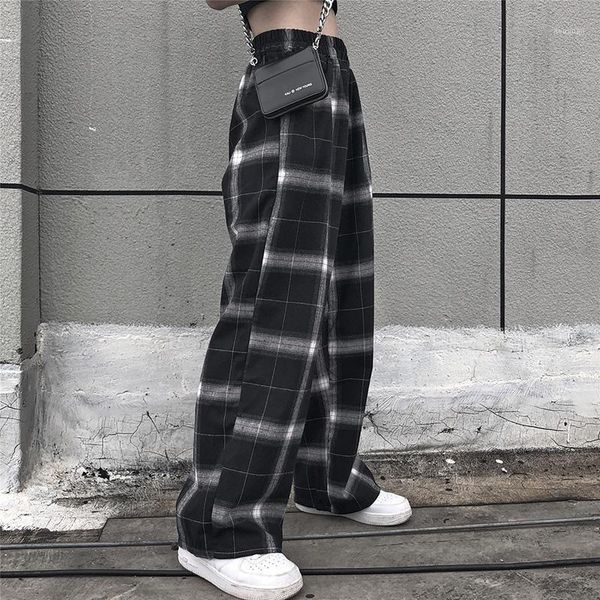 women loose bf pants polyester casual flat high straight leg jogger punk trousers drop pockets sweatpants clothes gothic, Black;white
women loose bf pants polyester casual flat high straight leg jogger punk trousers drop pockets sweatpants clothes gothic, Black;white