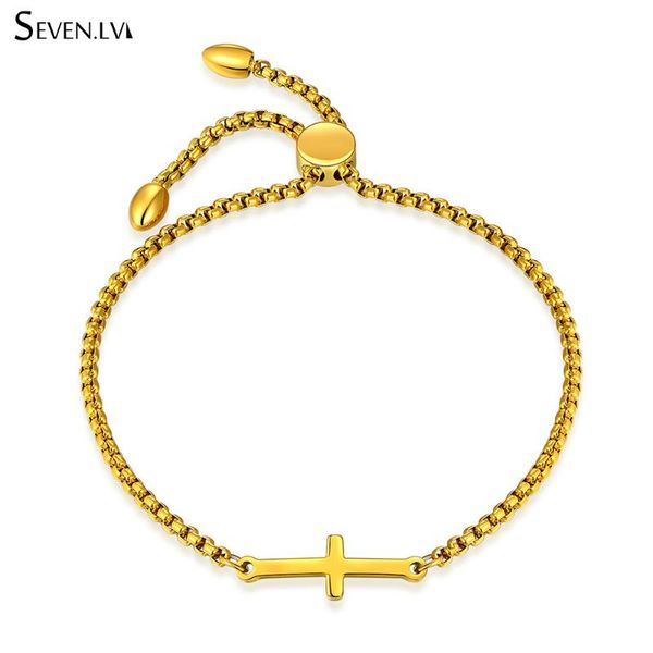 charm bracelets stainless steel jesus cross pendant female bracelet simple chain adjustable rose gold bangle for women fashion jewelry gifts, Golden;silver
charm bracelets stainless steel jesus cross pendant female bracelet simple chain adjustable rose gold bangle for women fashion jewelry gifts, Golden;silver