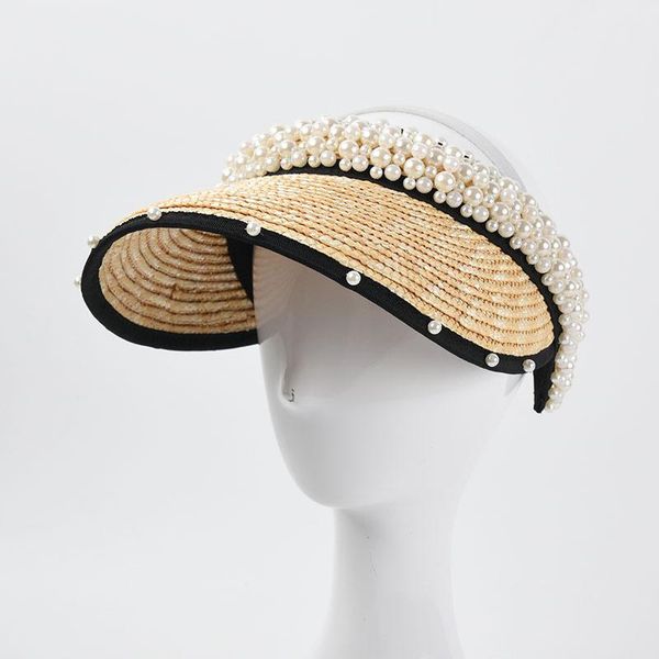wide brim hats stylish summer for women 2021 beach visors straw sun hat adjustable uv protection pearl empty golf caps, Blue;gray
wide brim hats stylish summer for women 2021 beach visors straw sun hat adjustable uv protection pearl empty golf caps, Blue;gray