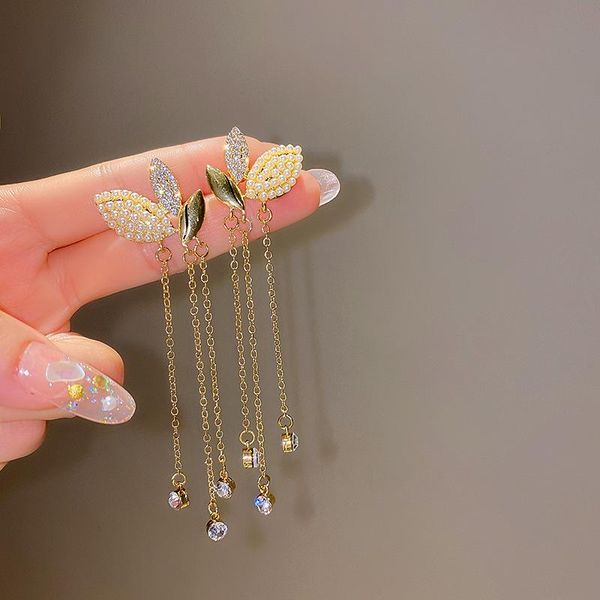 dangle & chandelier vsnow korean tree leaf simulated pearl earring for women femme delicate rhinestone long tassel jewelry pendientes, Silver
dangle & chandelier vsnow korean tree leaf simulated pearl earring for women femme delicate rhinestone long tassel jewelry pendientes, Silver
