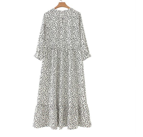 factoryjx44 2021 women's new printed pleated straight casual / 3 sleeve dress, White;black
factoryjx44 2021 women's new printed pleated straight casual / 3 sleeve dress, White;black