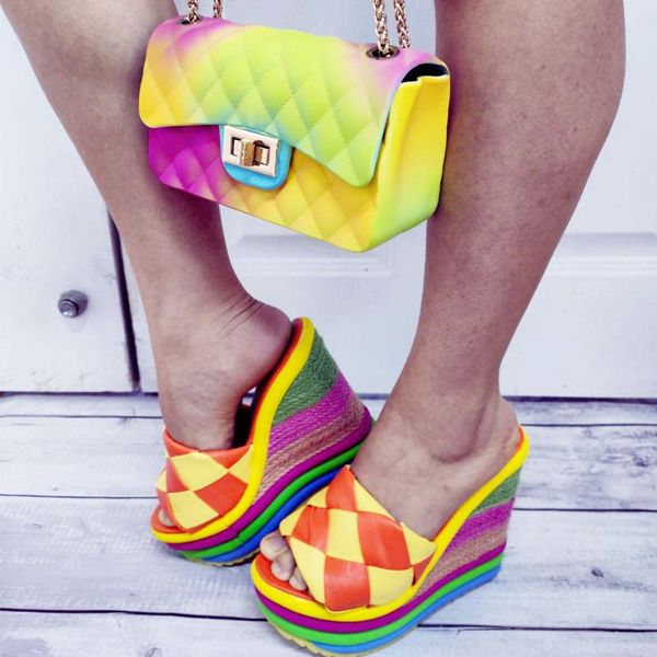 plus size 43 brand fashion women shoes slippers handbags multi colors wedges height high heels slides, Black
plus size 43 brand fashion women shoes slippers handbags multi colors wedges height high heels slides, Black