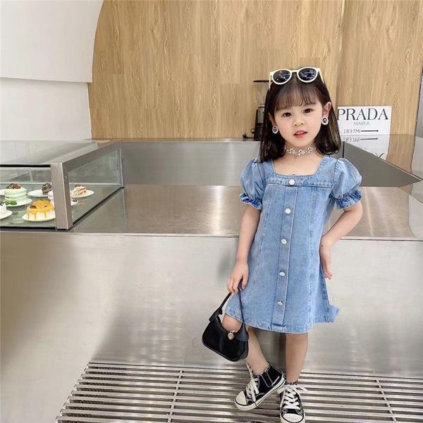 summer child baby foreign air bubble version girls sleeve of the net skirt red denim korean short-sleeved dress girl's dresses, Red;yellow 
summer child baby foreign air bubble version girls sleeve of the net skirt red denim korean short-sleeved dress girl's dresses, Red;yellow