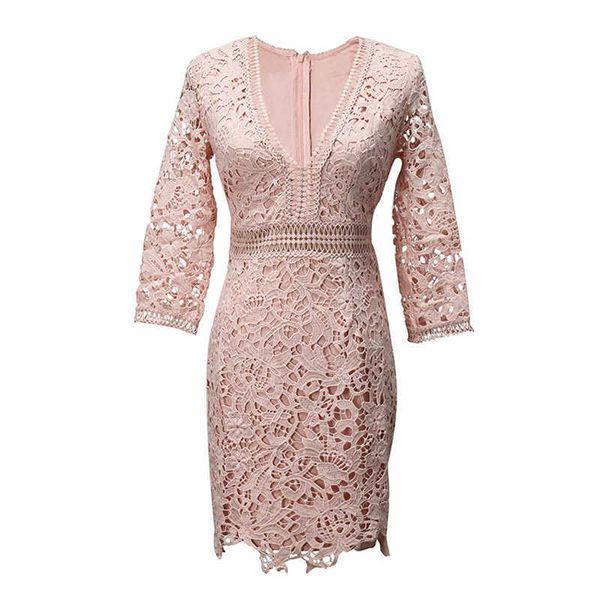 perhaps u pink deep v neck 3/4 sleeve lace solid pencil dress mini short dress elegant d0776 210529, Black;gray
perhaps u pink deep v neck 3/4 sleeve lace solid pencil dress mini short dress elegant d0776 210529, Black;gray