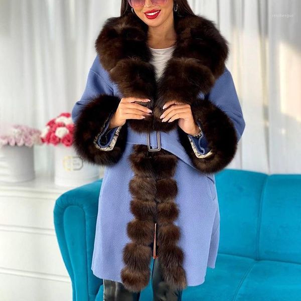 women's wool & blends xmax fashion winter thick loose faux fur patchwork coats women elegant long jackets tie belt waist ladies, Black
women's wool & blends xmax fashion winter thick loose faux fur patchwork coats women elegant long jackets tie belt waist ladies, Black