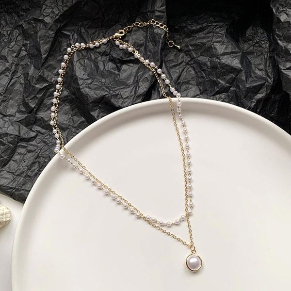 pendant necklaces korean multilayer pearl necklace for women vintage elegant white imitation party wedding jewelry, Silver
pendant necklaces korean multilayer pearl necklace for women vintage elegant white imitation party wedding jewelry, Silver