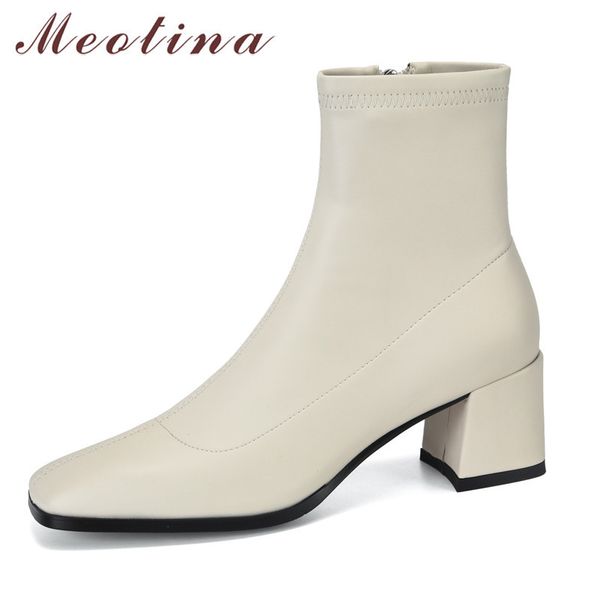 genuine leather high heel ankle boots women shoes zipper square toe chunky heels ladies short autumn winter brown 210517, Black
genuine leather high heel ankle boots women shoes zipper square toe chunky heels ladies short autumn winter brown 210517, Black