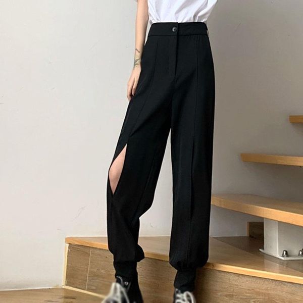 women's thin section drape hole trousers slimming harem pants tie-leg casual high waist & capris, Black;white
women's thin section drape hole trousers slimming harem pants tie-leg casual high waist & capris, Black;white