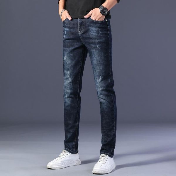 men's jeans stretch luxury designer cotton denim pants male casual mid waist straight slim fit jean streetwear, Blue
men's jeans stretch luxury designer cotton denim pants male casual mid waist straight slim fit jean streetwear, Blue