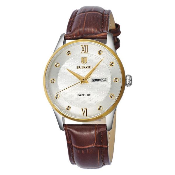 wristwatches runosd men's watch luxury zircon day calendar miyota quartz mechanical sapphire crystal cowhide pin buckle 5199g, Slivery;brown
wristwatches runosd men's watch luxury zircon day calendar miyota quartz mechanical sapphire crystal cowhide pin buckle 5199g, Slivery;brown