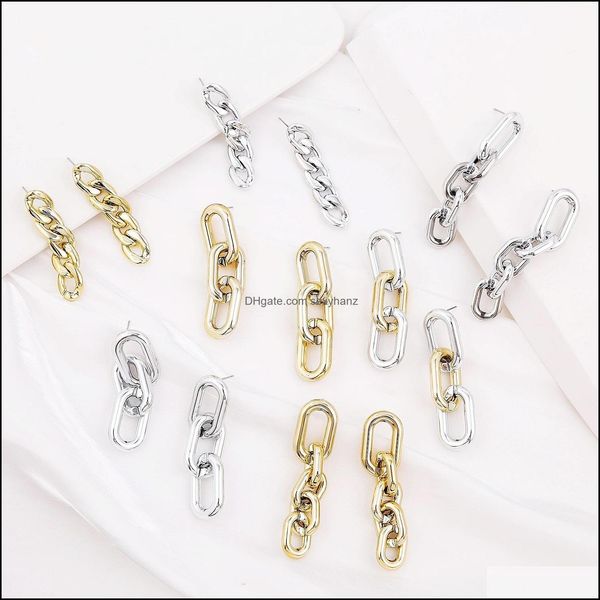 jewelryfashion exaggerated chains earrings women golden b long chain stud ins earringi drop delivery 2021 krvnt, Golden;silver 
jewelryfashion exaggerated chains earrings women golden b long chain stud ins earringi drop delivery 2021 krvnt, Golden;silver