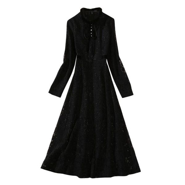 casual dresses removable fur collar pearl buttons long sleeved a-line midi dress black lace winter drop, Black;gray
casual dresses removable fur collar pearl buttons long sleeved a-line midi dress black lace winter drop, Black;gray