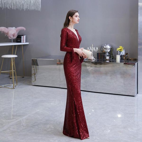 party dresses mermaid prom dress burgundy 2021 v neck tassel full sleeves evening gown sequin elegant long women, White;black
party dresses mermaid prom dress burgundy 2021 v neck tassel full sleeves evening gown sequin elegant long women, White;black