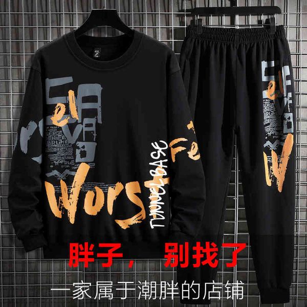 hoodies autumn trendy fat korean large casual sweater set loose printing fashion suit men, Black
hoodies autumn trendy fat korean large casual sweater set loose printing fashion suit men, Black