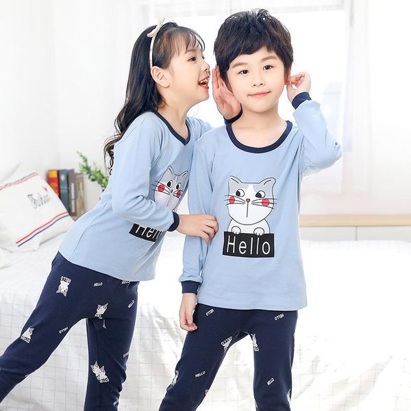 children's cartoon cotton autumn clothes pants medium and large home set youth underwear clothing sets, White
children's cartoon cotton autumn clothes pants medium and large home set youth underwear clothing sets, White